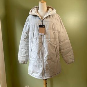 NWT The North Face Merriewood Beige/Sherpa Reversible Parka Puffer - Size XL